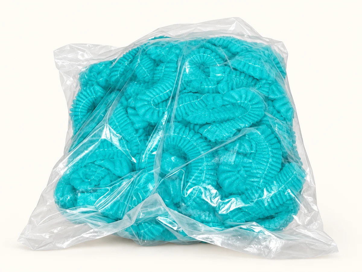 Packed disposable hair caps