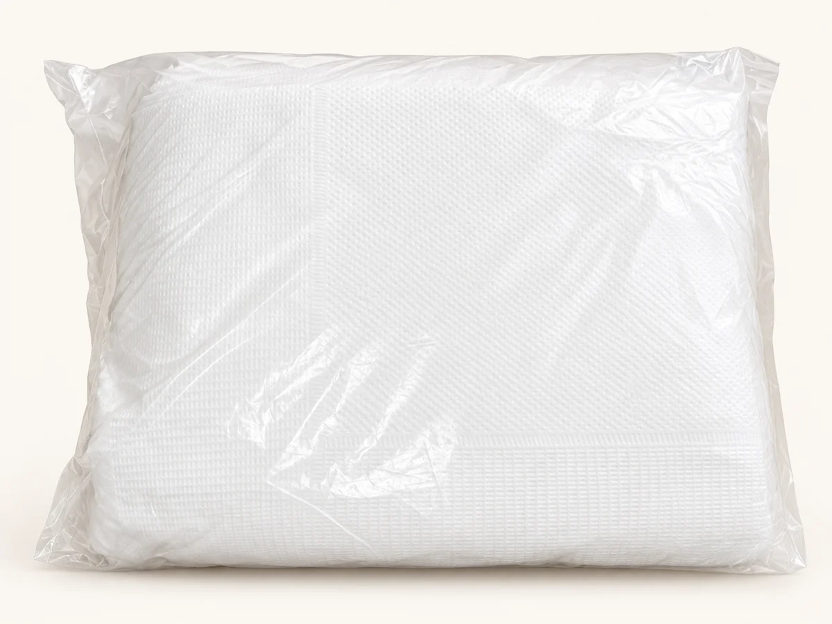 Packed white paper napkins